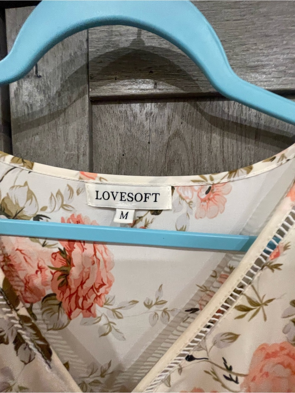 Cream Floral Maxi Dress with Peach Roses - Picture 2 of 3